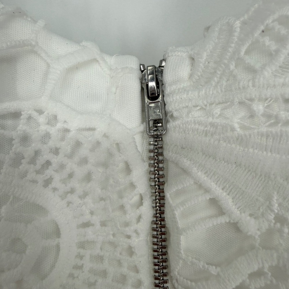 LULUS BRIARWOOD WHITE LACE RUFFLED MIDI DRESS MEDIUM NWT - Picture 8 of 13